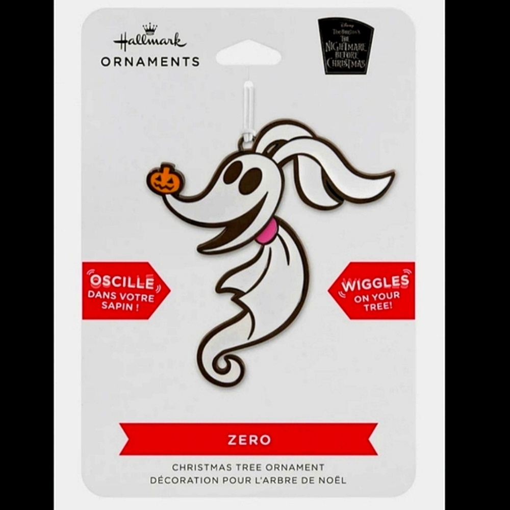 HALLMARK DISNEY NIGHTMARE BEFORE CHRISTMAS ZERO MOVING METAL ORNAMENT